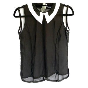 NWT Zanzea Collection Black sheer dress top